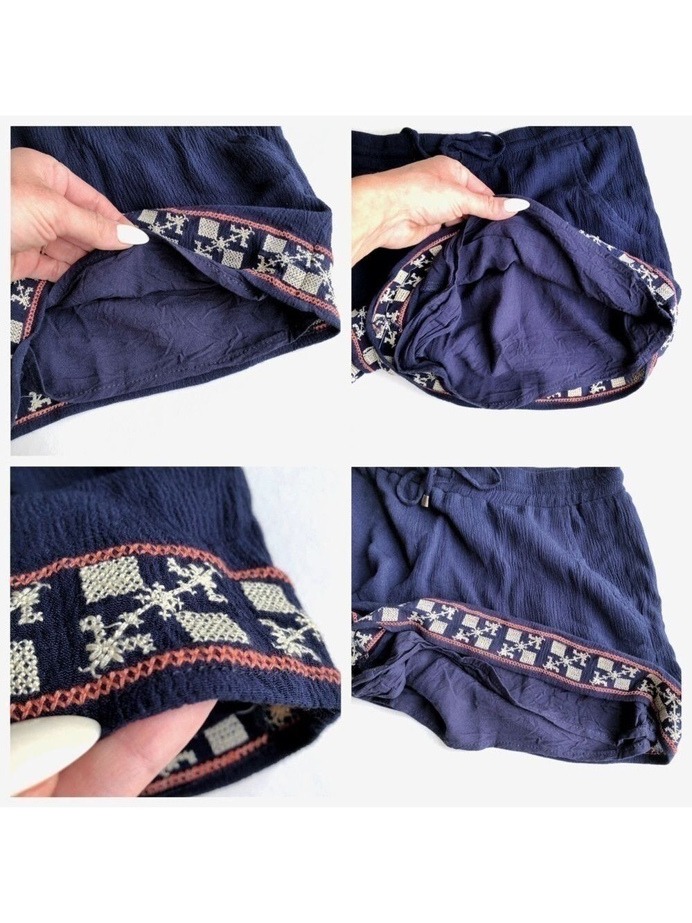 Skies Are Blue Embroidered Trim Shorts - Picture 5 of 8